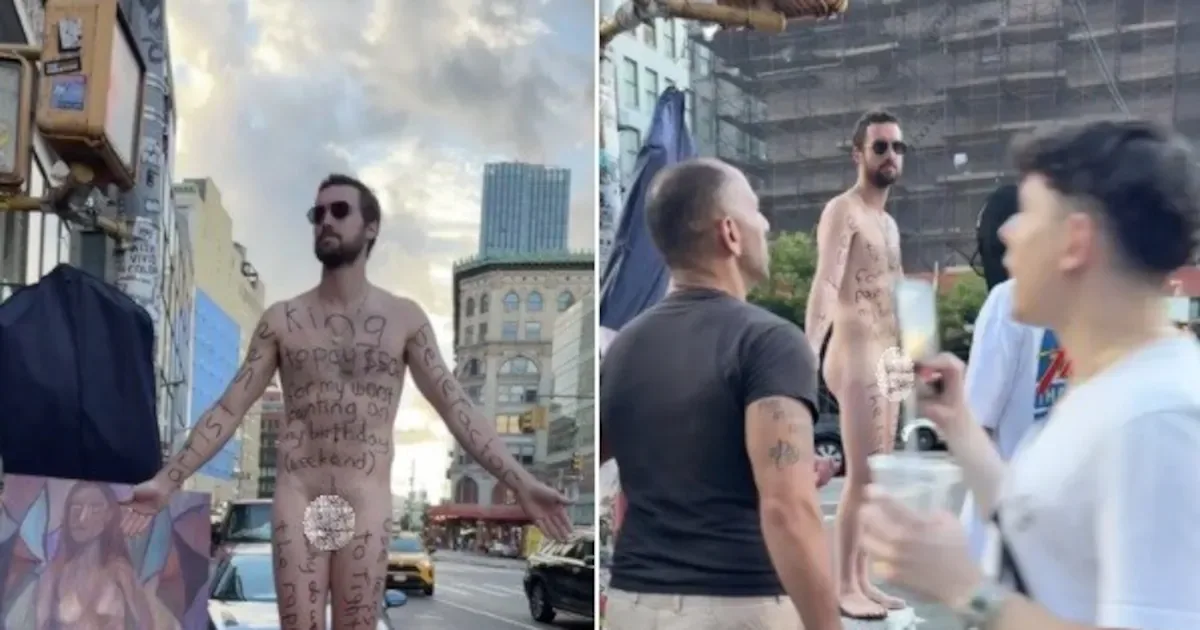 Performance de artista nu em Nova York termina com agressão e avaliação psiquiátrica