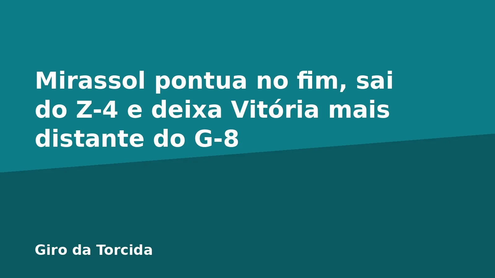 Mirassol pontua no fim, sai do Z-4 e deixa Vitória mais distante do G-8