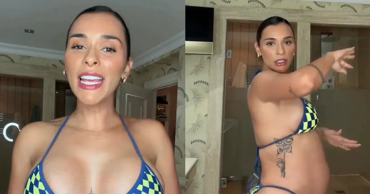Tainá Militão mostra mudanças no corpo aos nove meses de gravidez