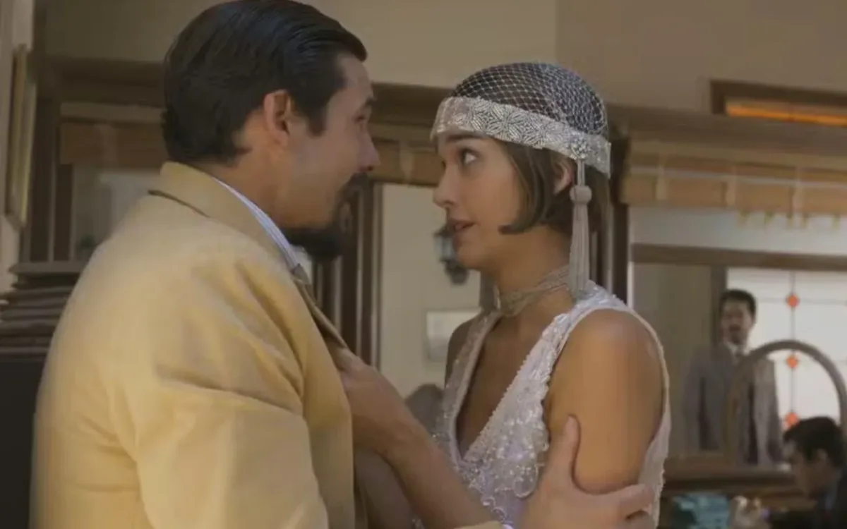 Virgínia revela gravidez a Mirinho e esconde quem é o pai em A Nobreza do Amor