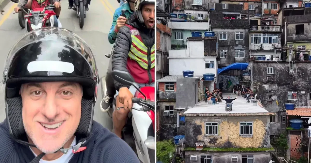 Luciano Huck grava o Domingão com Huck na Rocinha