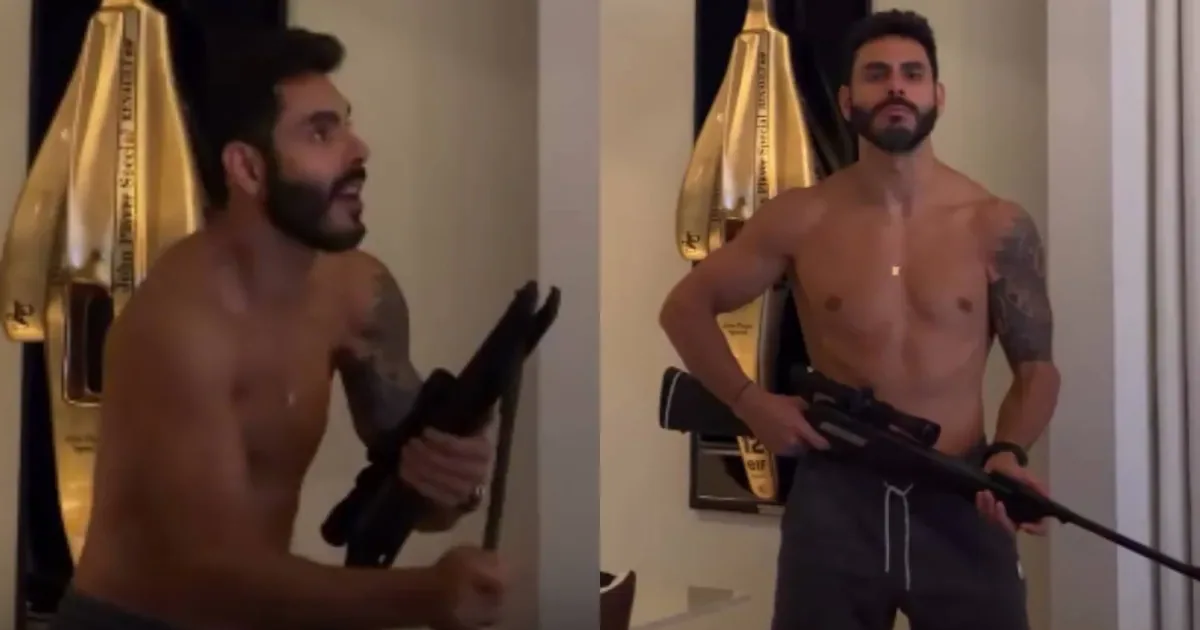 Rodolffo atira em barata dentro de casa e registra cena em vídeo