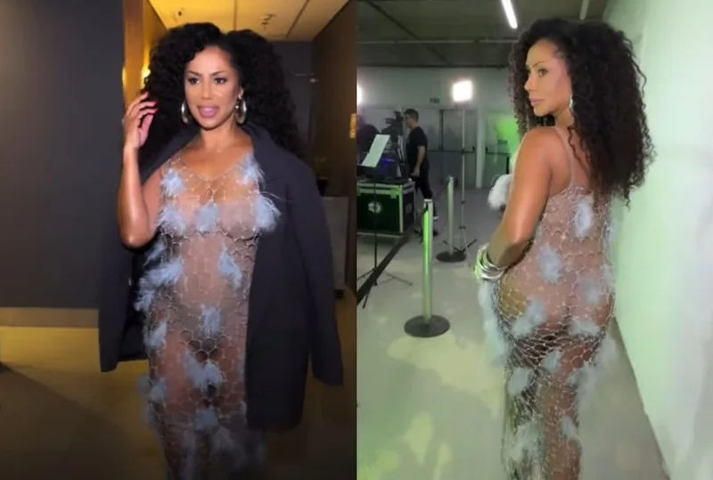 Valeria Valenssa participa de pré-Carnaval em Santos com vestido transparente