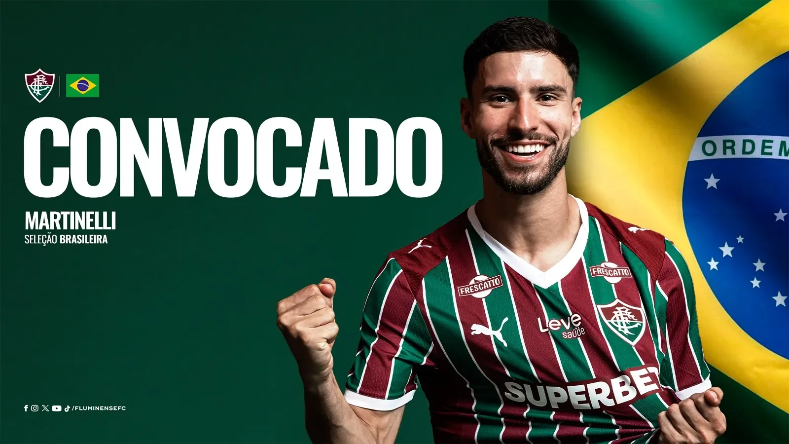 Martinelli é recebido por Thiago Silva e Cano após convocação para a Seleção