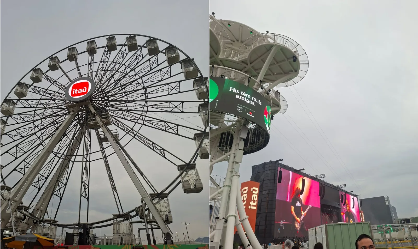 Chuva interrompe tirolesa e roda-gigante no segundo dia do Rock in Rio