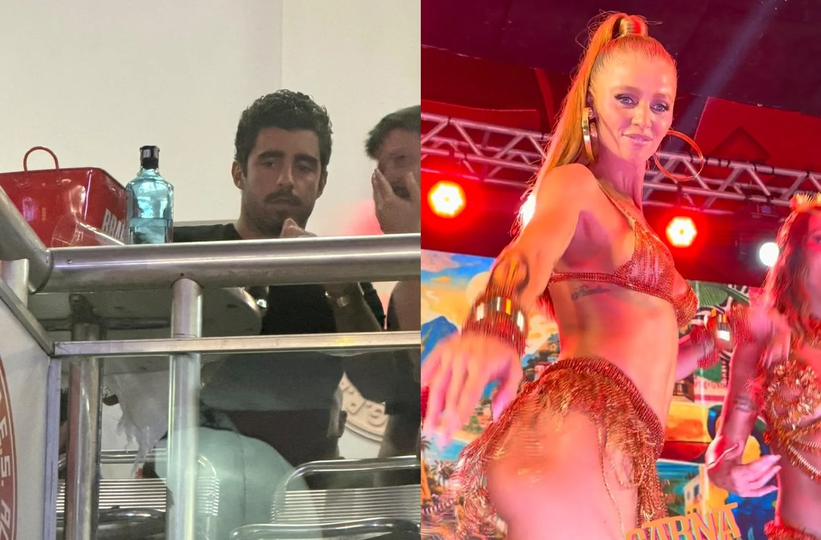 Pedro Scooby e Cintia Dicker se reencontram em noite de samba no Salgueiro
