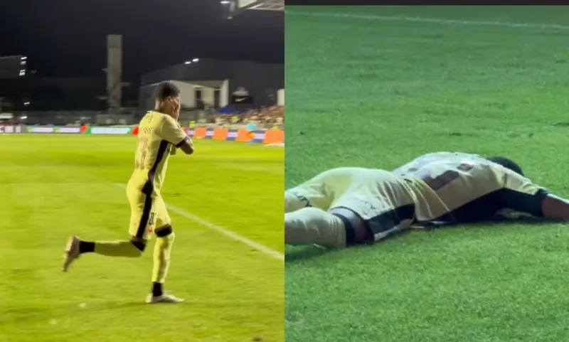 Ramon Rique celebra primeiro gol profissional pelo Vasco em noite de emoção