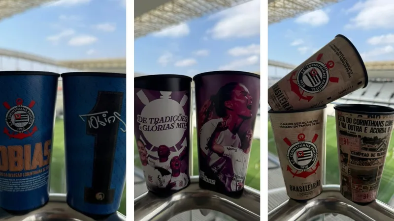 Corinthians prepara coleção de copos para homenagear ídolos e as Brabas