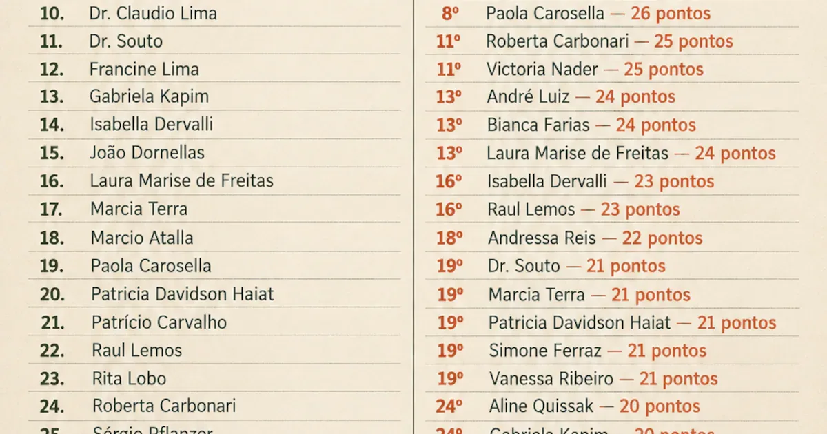 Rita Lobo lidera ranking de influência na alimentação; Gleybson Andrade vence em bebidas